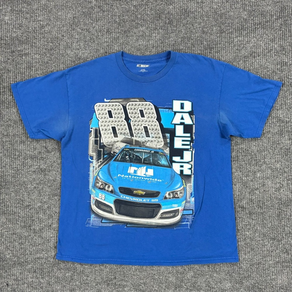 NASCAR Dale Earnhardt Jr 88 Nationwide Chevrolet T Shirt Blue Mens XL Racing